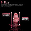 Sky-Drift Seahorse anal plug – S size chart with total length and insertable length callouts
